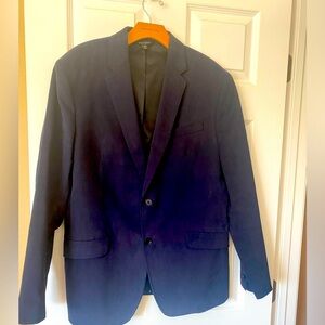 Deep blue two button blazer.